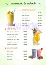 In Menu Thực đơn Nhà Hàng, Quán Ăn, Cafe Đẹp giá rẻ TP HCM