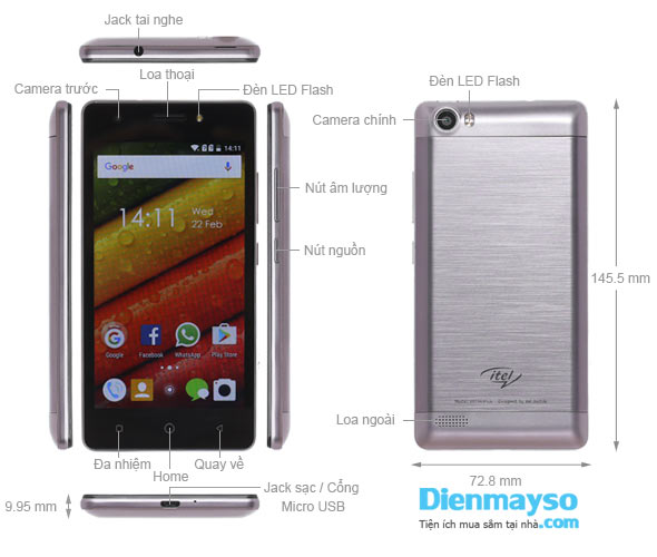 Điện thoại Itel it1516 Plus
