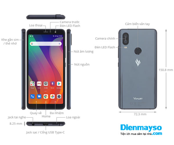 Điện thoại Vsmart Active 1 Ram 4GB Rom 64GB 5.65 inch Full HD+