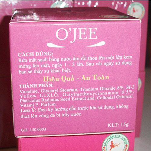 cách dùng Kem trị Mụn Nám Trắng Da Giảm Nhờn O'JEE