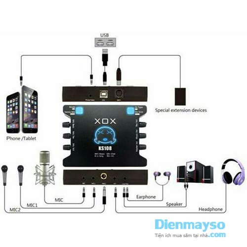 Bộ live stream Soundcard K10 và BM 900